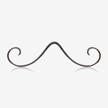 Rollie Fingers Mustache Organic Horn Septum Bar-Black